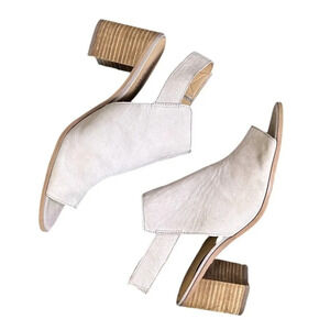 Franco Sarto Helix Nubuck Ankle Boots Block Heel Shooties Open Toe Pumps Size 8